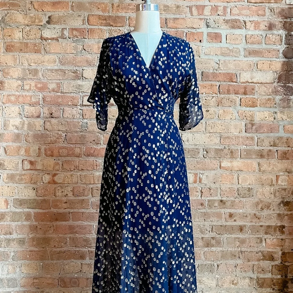 Hutch Gemma Maxi Dress in Metallic Navy - Picture 6 of 15